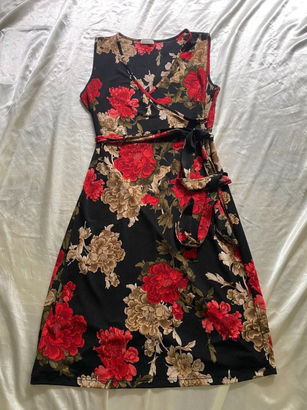 Vintage y2k Charlotte Russe Floral Faux Wrap Bodycon Dress Fairy Going Out L